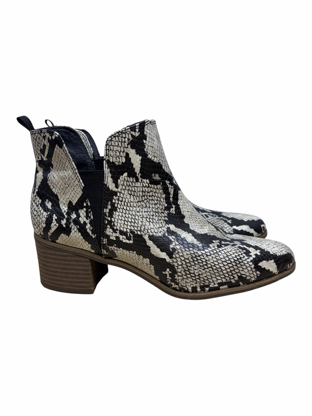 Dr. Scholl’s Snakeskin Print Chelsea Ankle Boots Size 11 Block Heel